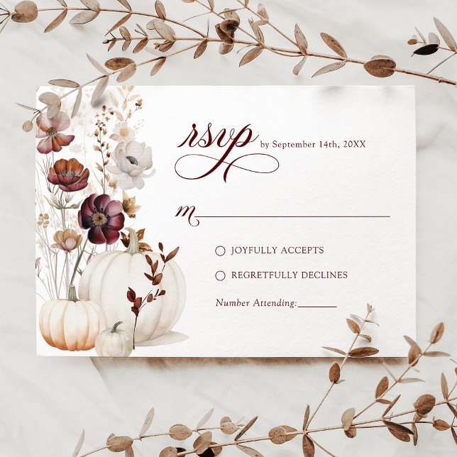 Fall Pumpkin Wildflower Wedding RSVP (Subido por el creador)
