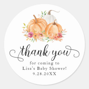Fall Pumpkins Baby Shower Gracias Pegatinas