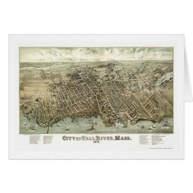 Fall River, mapa panorámico de las MAMÁES - 1877 (Anverso (Horizontal))