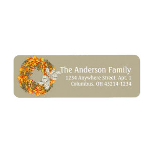 Fall Season Wreath Design 8 Etiquetas de dirección