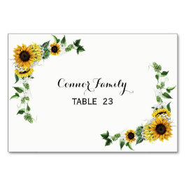 Fall Sunflower Rusn Barn Boda tarjeta de mesa