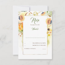 Fall Sunflowers and Pumpkins Wedding RSVP