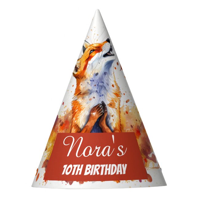 Fall Vibes Fox - Gorra de la fiesta de cumpleaños (Anverso)