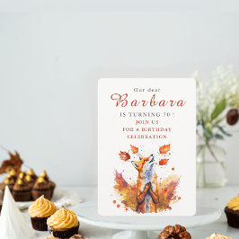 Fall vibes Fox - Tarjeta de invitación de cumpleañ