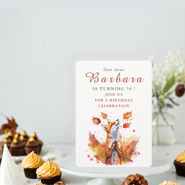 Fall vibes Fox - Tarjeta de invitación de cumpleañ (Subido por el creador)