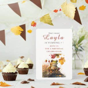 Fall vibes Frog - Tarjeta de invitación de cumplea