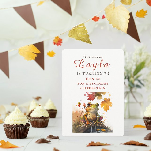 Fall vibes Frog - Tarjeta de invitación de cumplea (Subido por el creador)