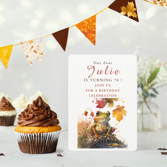 Fall vibes Frog - Tarjeta de invitación de cumplea (Subido por el creador)