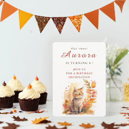 Fall vibes Kitten - Tarjeta de invitación de cumpl