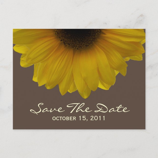 Fall Wedding Sunflower Salva la postal de la fecha (Anverso)