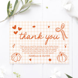 Fall Whimsical Un pequeño calabaza Gracias tarjeta