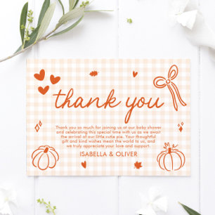 Fall Whimsical Un pequeño calabaza Gracias tarjeta