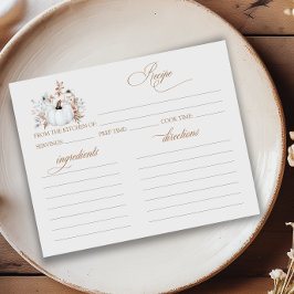 Fall White Pumpkin Brillante Ducha Tarjeta de Rece