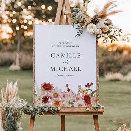 Fall Wildflower Wedding Welcome Sign 