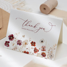 Fall Wildflowers Tarjeta de agradecimiento