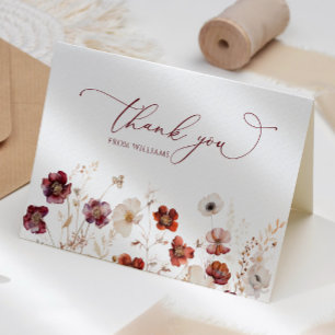 Fall Wildflowers Tarjeta de agradecimiento