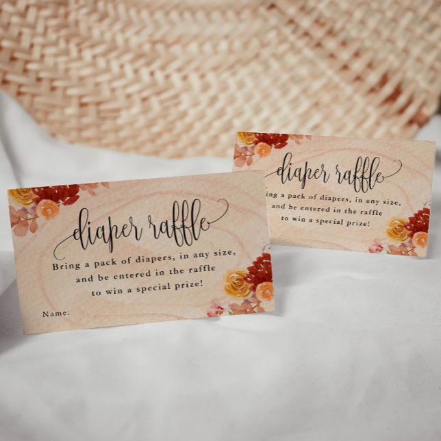 Fall Woodland Animals Baby Diaper Raffle Ticket (Subido por el creador)