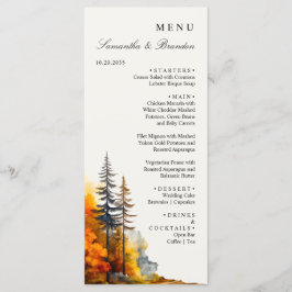 Fall Woodland, Autumn Forest Boda Dinner Menu