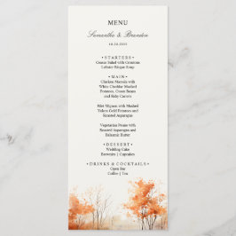 Fall Woodland, Autumn Forest Boda Dinner Menu