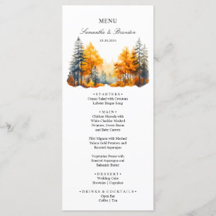 Fall Woodland, Pine Trees Autumn Forest Menu