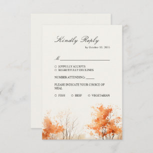 Fall Woodland, tarjeta RSVP de la boda del bosque 