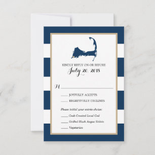 Falmouth Cape Cod con corazón Menú RSVP de boda