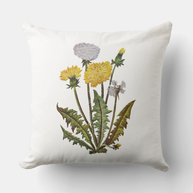 Falsa almohada del bordado del diente de león (Anverso)