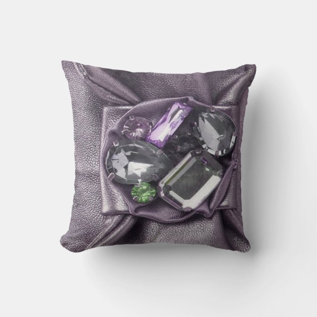 Falsa almohada Jeweled púrpura maciza grande de (Anverso)