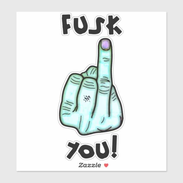 Falsa bomba de f y falso pegatina de chiste de ded (Hoja)