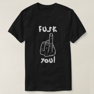Falsa f-bomba y falsa camiseta con chiste de dedo 