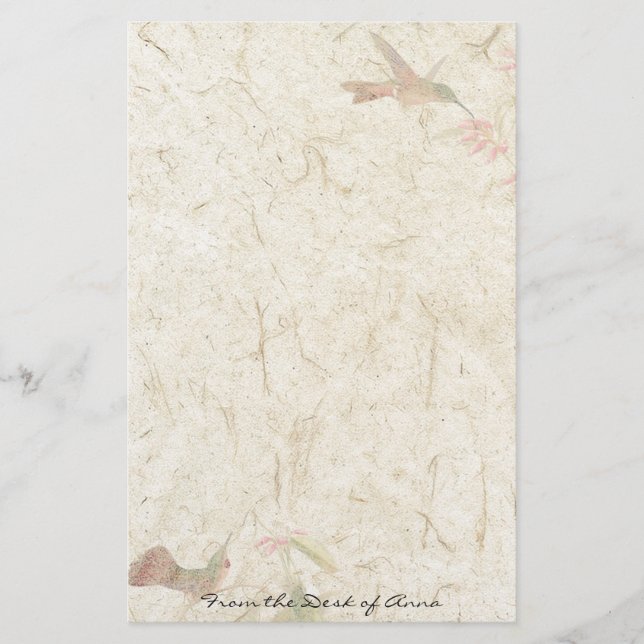 Falsa fauna de los pájaros del colibrí del papel (Anverso)