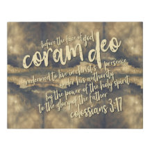 Falsa impresión envuelta de la lona de "CORAM DEO"