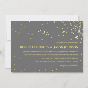 Falsa Invitación Boda Relieve metalizado dorado Co