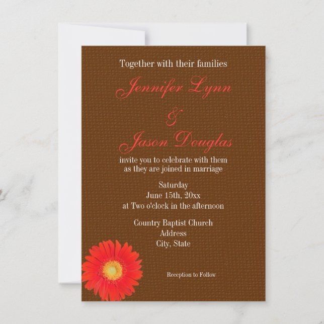Falsa invitación de la boda de la arpillera de la (Anverso)