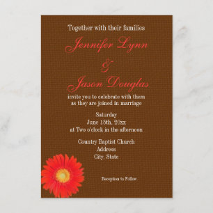 Falsa invitación de la boda de la arpillera de la
