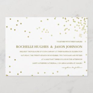 Falsa invitación de la boda del confeti del