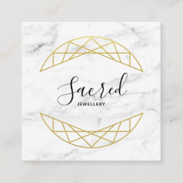 Falsa tarjeta de visita cuadrada moderna del oro y