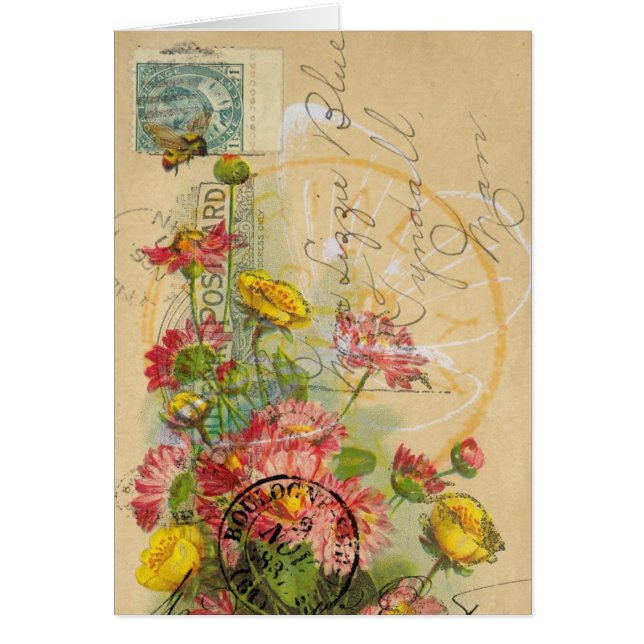 Falso arte de Digitaces de la abeja y de la postal (Frente)