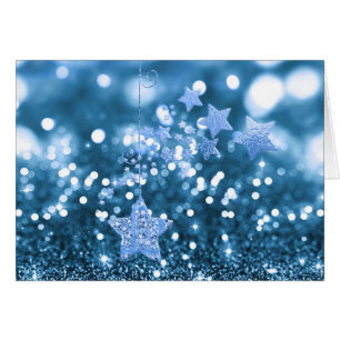 Falso brillo azul y estrellas de Bokeh