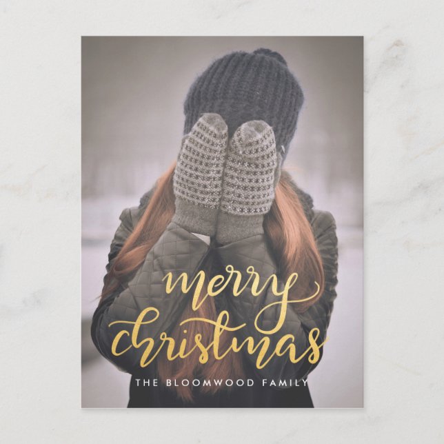 Falso Faux Gold Script de navidad manuscrita (Anverso)