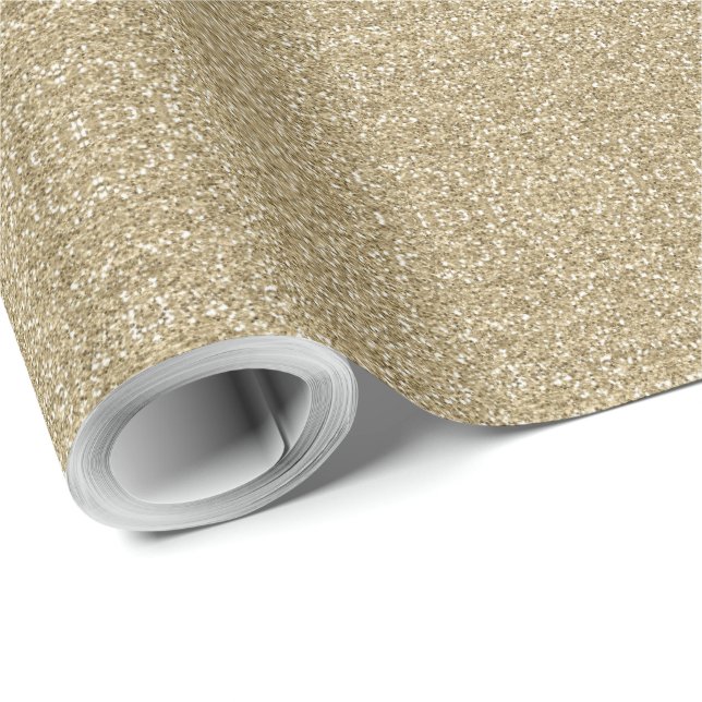 Falso papel de embalaje del purpurina del oro (Esquina del rollo)