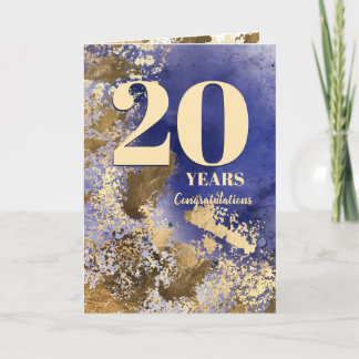Falso tarjeta de aniversario de empleado de oro