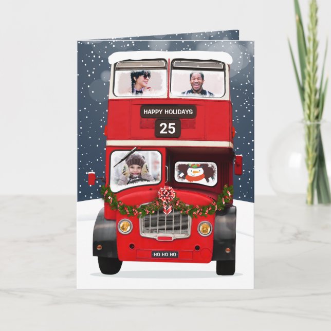 Falso tarjeta de saludo de Navidad en auto de bus (Anverso)