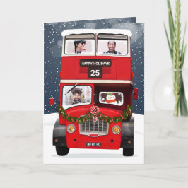 Falso tarjeta de saludo de Navidad en auto de bus