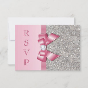 Falsos arco y diamantes rosados RSVP