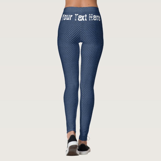 Falsos jeans azules Leggings con tu texto (Reverso)