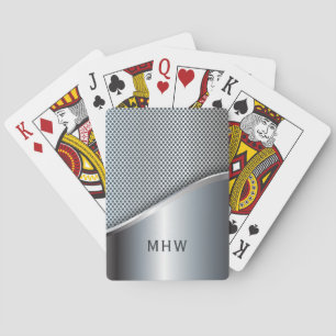 Falsos naipes de encargo metalizado del monograma