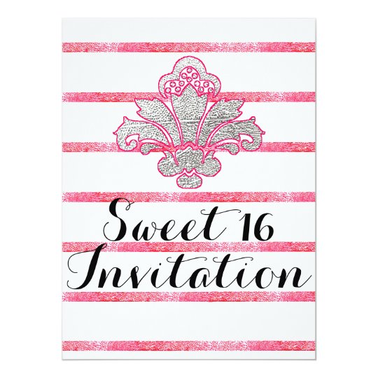 Falsos tarjeta rosada de la invitación del dulce