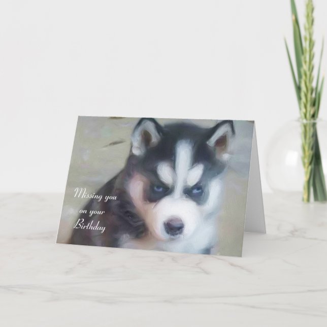 Falta de usted en su tarjeta fornida del perrito (Anverso)