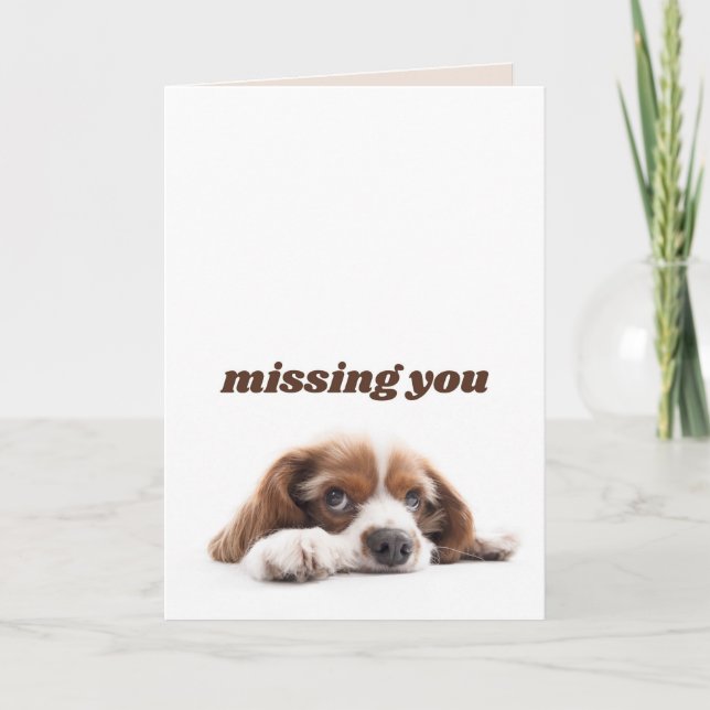 Falta tu tarjeta, tarjeta de saludo de perro (Anverso)